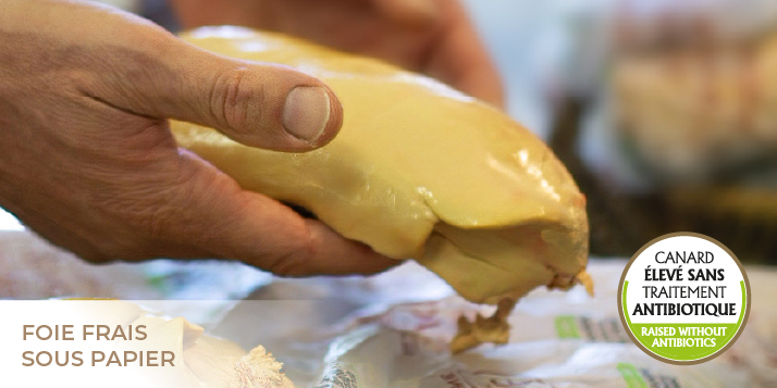 Lobe foie cru sans antibiotiques canard Rougié
