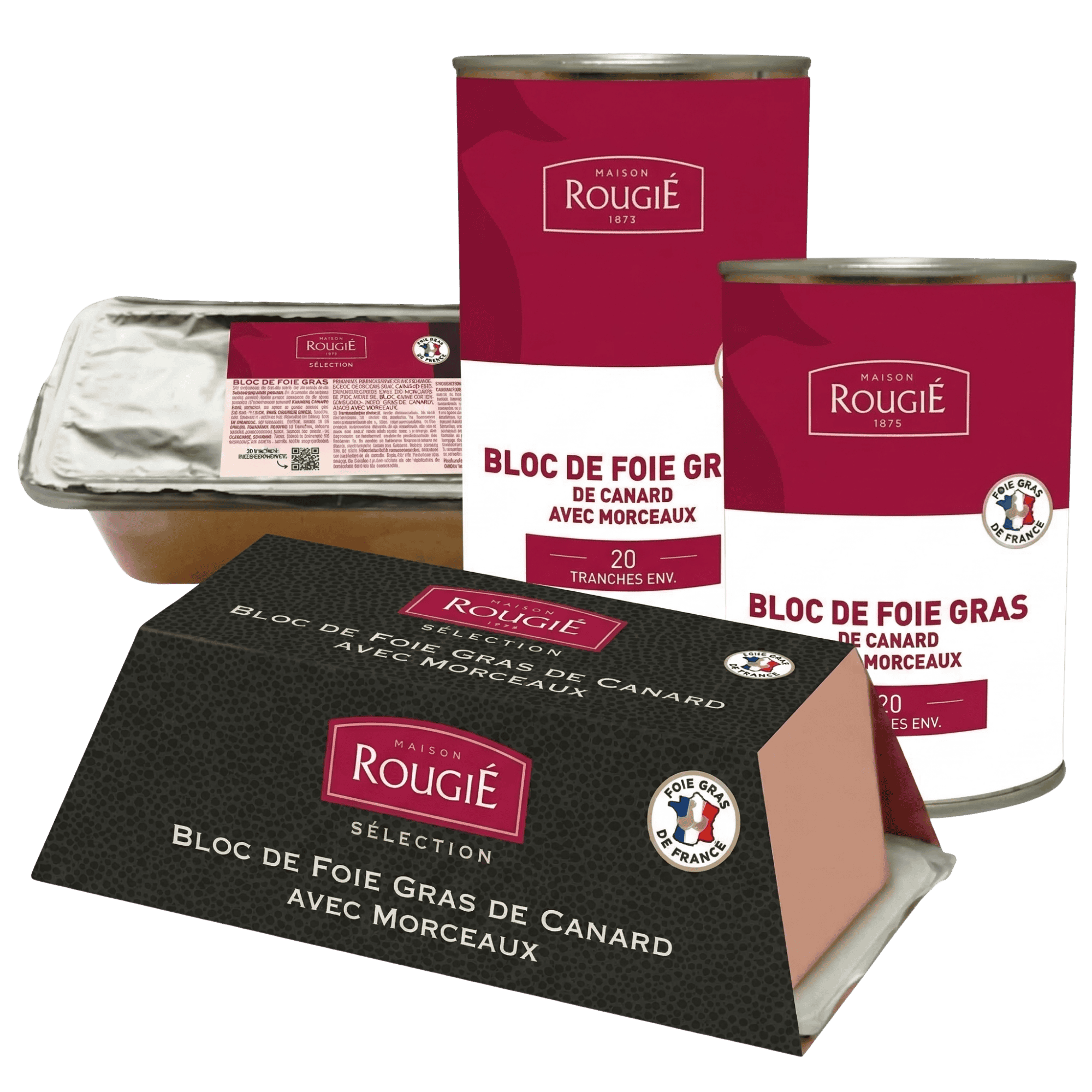 Bloc de foie gras de canard avec morceaux - Rougié